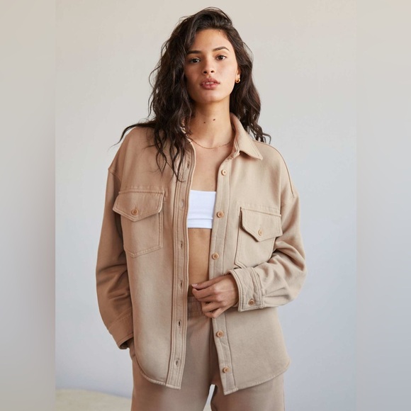 Aritzia Sweaters - Aritzia Wilfred Free Free Terry Fleece Shirt Jacket